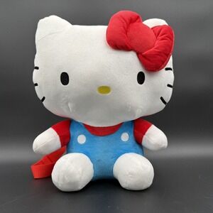 Sanrio Hello Kitty Soft Plush Backpack‎ 12" Red White Blue New 3+